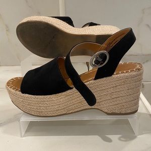 Black Espadrilles Wedge Sandals